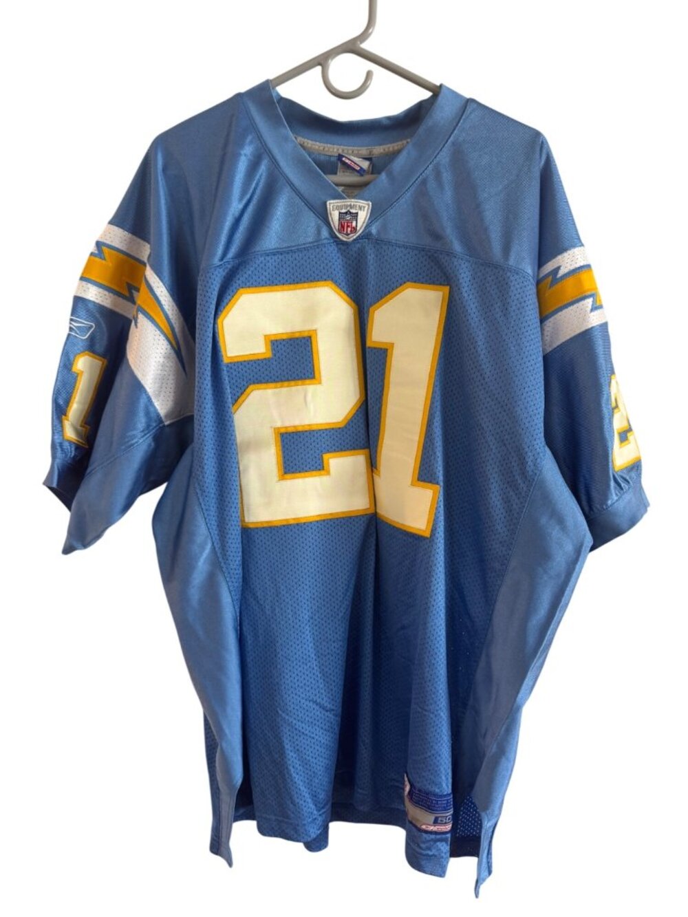 Vintage Chargers Jeresey  Reebok NFL  Mens Jersey Size 50 Nylon Blue Number 21
